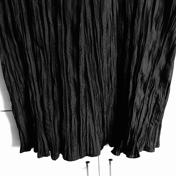 Eileen Fisher Crushed Silk V-Neck Midi Dress in Black Size S NWT - Picture 14 of 14